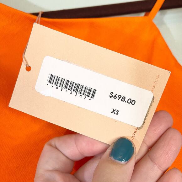 Cult Gaia Aliza Orange Asymmetric Silk Dress NWT Size XS - Picture 12 of 14